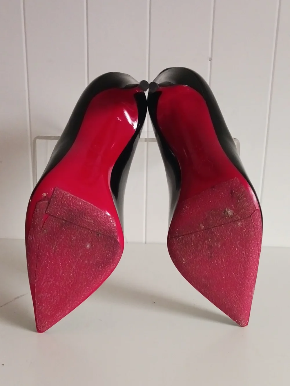 CHRISTIAN LOUBOUTIN PIGALLE FOLLIES PATENT LEATHER PUMPS